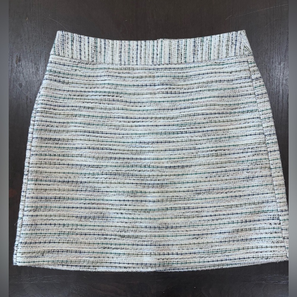 Loft Outlet Size 6 Tweed Multi-colored Striped Taylored Lined Skirt - Picture 1 of 11